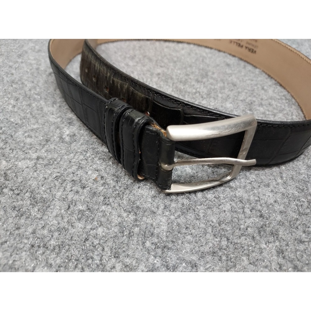 Vera Pelle Men Belt 105/90 Black Leather Dania for Andrews Milano Made in Italy